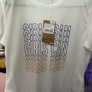 New/ with tags active “girls can” Brooks t-shirt